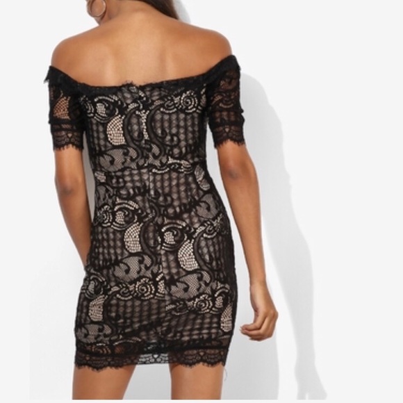 Black Crochet off the Shoulder dress Sz Small NWT - Picture 5 of 8